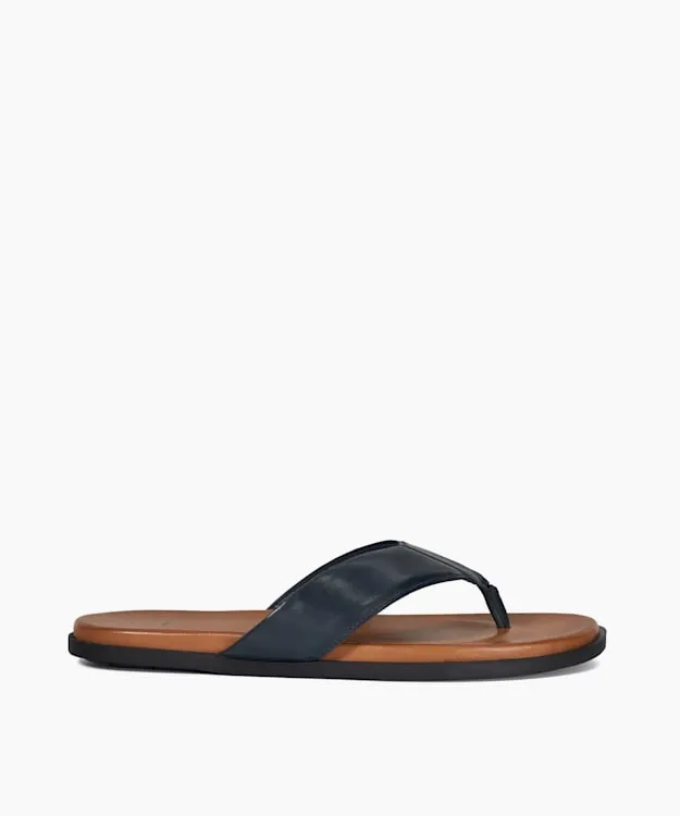 Inspires Navy Leather ToePost Sandals Dune London Blue Men Dune London Leather Sandals