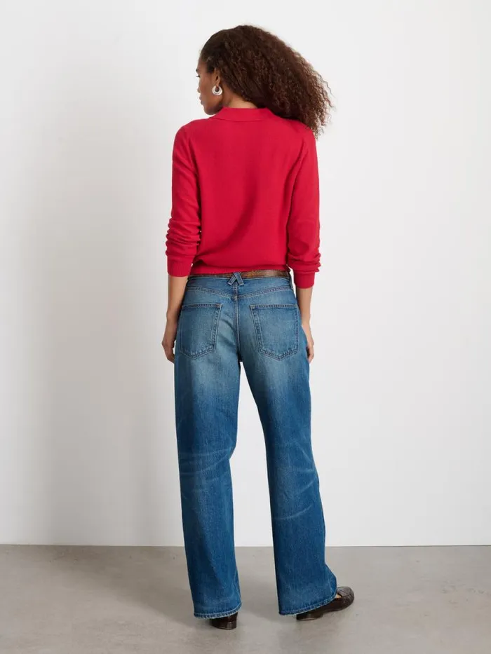 Jac Polo Sweater Red Women Alex Mill Sweaters