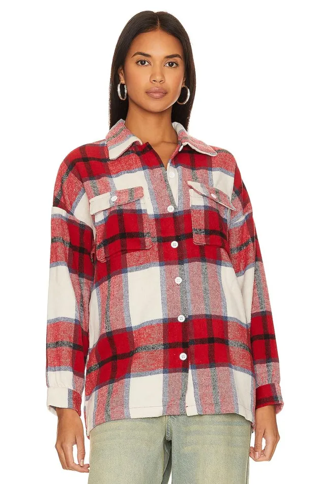 Jackets and Coats Women Lovers and Friends Kaianna Shacket Red Multi