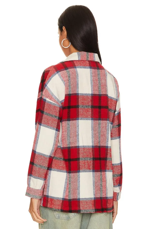 Jackets and Coats Women Lovers and Friends Kaianna Shacket Red Multi