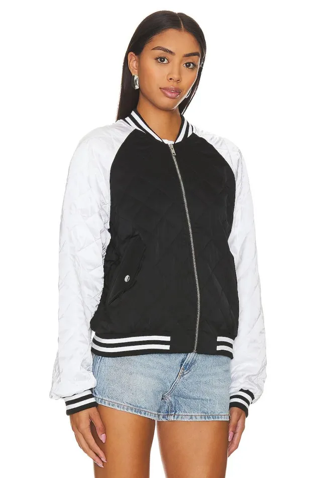 Jackets and Coats Women Lovers and Friends Miri Bomber Jacket White and Black