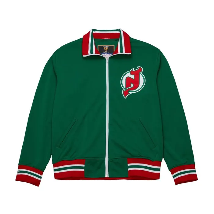 Jackets and Outerwear Men Mitchell and Ness Authentic New Jersey Devils 1984 Warm Up Jacket Jackets and Outerwear Men Mitchell and Ness Authentic New Jersey Devils 1984 Warm Up Jacket