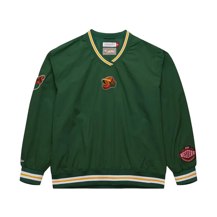 Jackets and Outerwear Men Mitchell and Ness Classic Nylon Pullover Vintage Logo Seattle Supersonics Jackets and Outerwear Men Mitchell and Ness Classic Nylon Pullover Vintage Logo Seattle Supersonics
