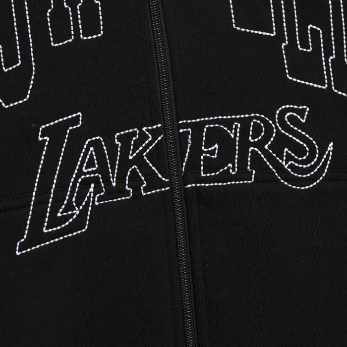 Jackets and Outerwear Men Mitchell and Ness Contrast 2K Zip Up Hoodie Fleece Los Angeles Lakers