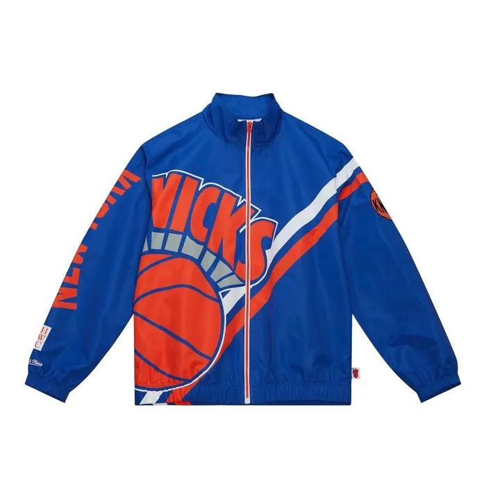 Jackets and Outerwear Men Mitchell and Ness Exploded Logo Warm Up Jacket New York Knicks Jackets and Outerwear Men Mitchell and Ness Exploded Logo Warm Up Jacket New York Knicks