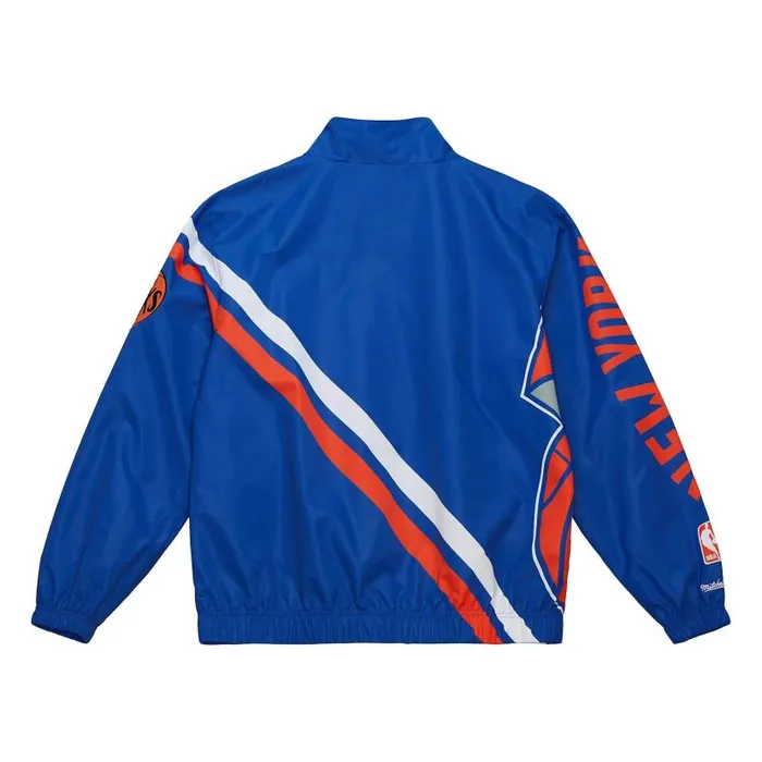 Jackets and Outerwear Men Mitchell and Ness Exploded Logo Warm Up Jacket New York Knicks Jackets and Outerwear Men Mitchell and Ness Exploded Logo Warm Up Jacket New York Knicks