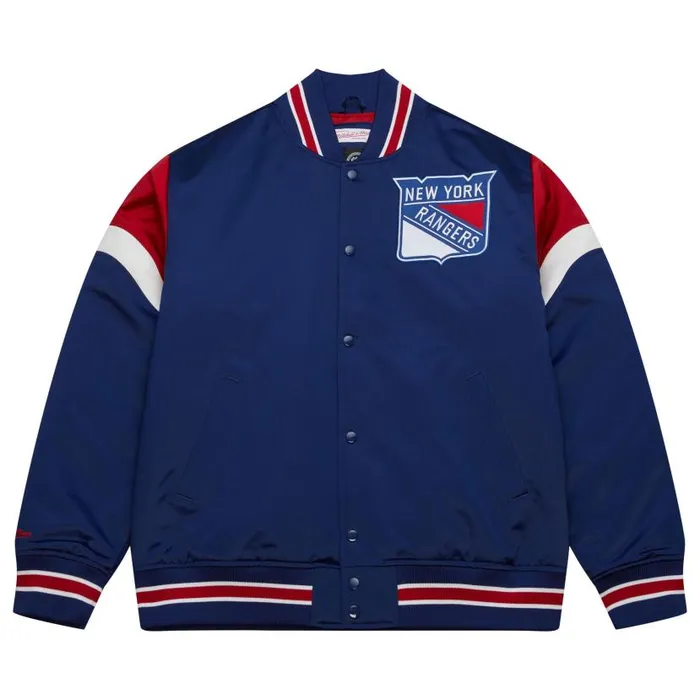Jackets and Outerwear Men Mitchell and Ness Heavyweight Satin Jacket New York Rangers