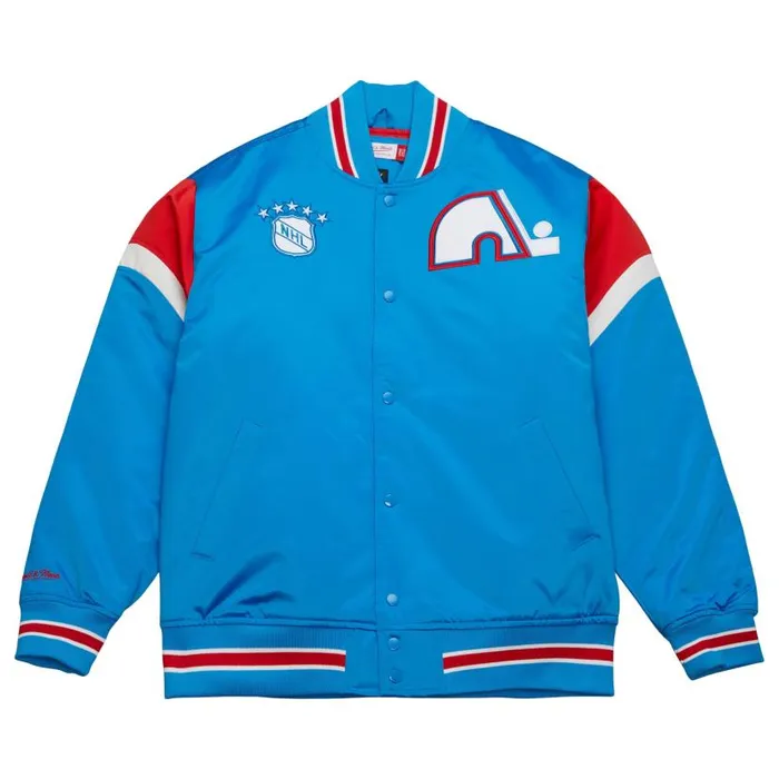 Jackets and Outerwear Men Mitchell and Ness Heavyweight Satin Jacket Quebec Nordiques