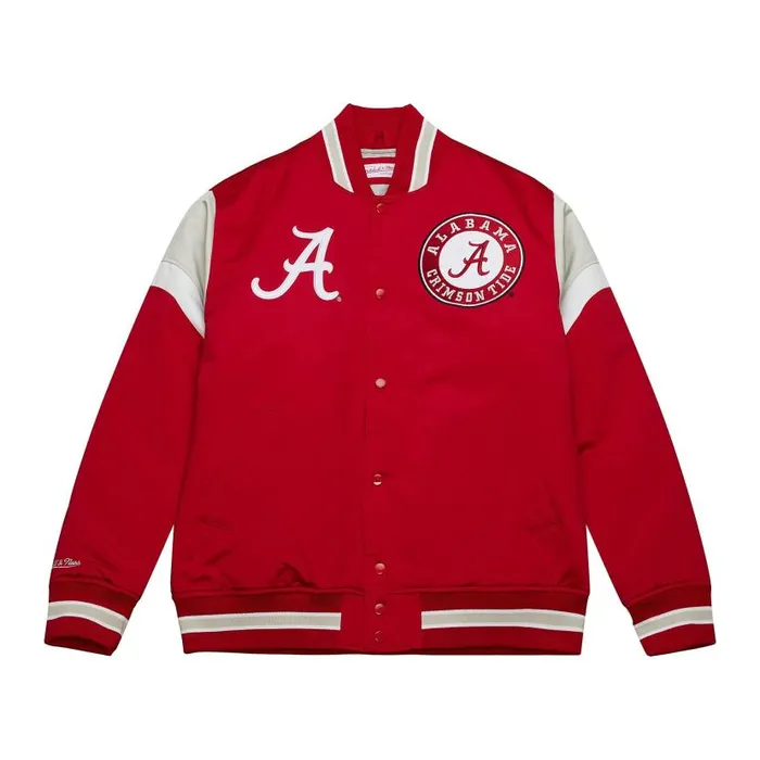 Jackets and Outerwear Men Mitchell and Ness Heavyweight Satin Jacket University Of Alabama Jackets and Outerwear Men Mitchell and Ness Heavyweight Satin Jacket University Of Alabama