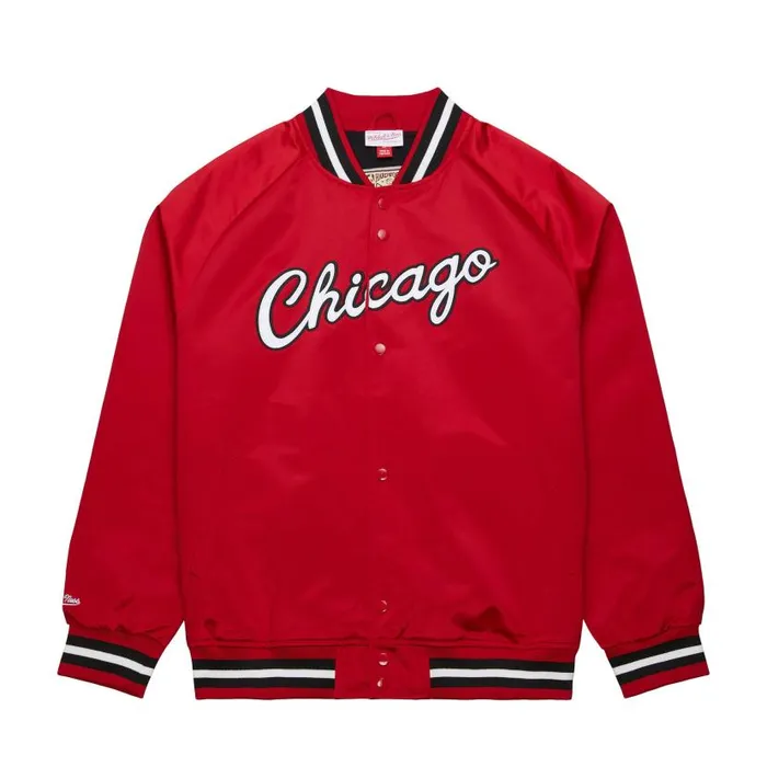 Jackets and Outerwear Men Mitchell and Ness Lightweight Satin Jacket Chicago Bulls