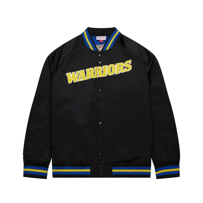 Jackets and Outerwear Men Mitchell and Ness Lightweight Satin Jacket Golden State Warriors Jackets and Outerwear Men Mitchell and Ness Lightweight Satin Jacket Golden State Warriors