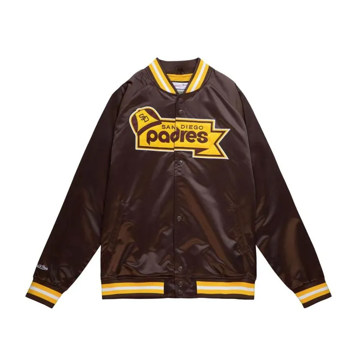 Jackets and Outerwear Men Mitchell and Ness Lightweight Satin Jacket San Diego Padres