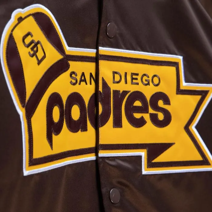 Jackets and Outerwear Men Mitchell and Ness Lightweight Satin Jacket San Diego Padres Jackets and Outerwear Men Mitchell and Ness Lightweight Satin Jacket San Diego Padres