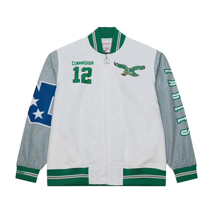 Jackets and Outerwear Men Mitchell and Ness Player Burst Warm Up Jacket Philadelphia Eagles Randall Cunningham Jackets and Outerwear Men Mitchell and Ness Player Burst Warm Up Jacket Philadelphia Eagles Randall Cunningham