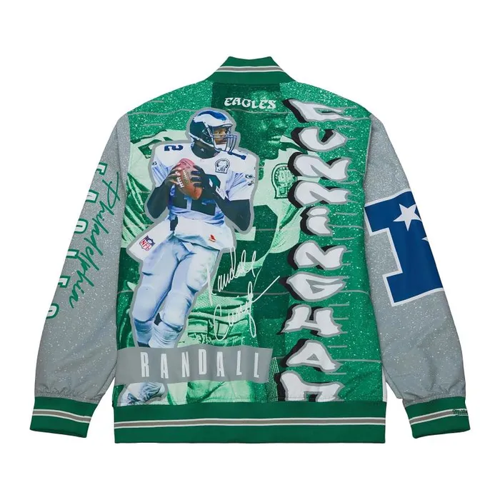 Jackets and Outerwear Men Mitchell and Ness Player Burst Warm Up Jacket Philadelphia Eagles Randall Cunningham Jackets and Outerwear Men Mitchell and Ness Player Burst Warm Up Jacket Philadelphia Eagles Randall Cunningham