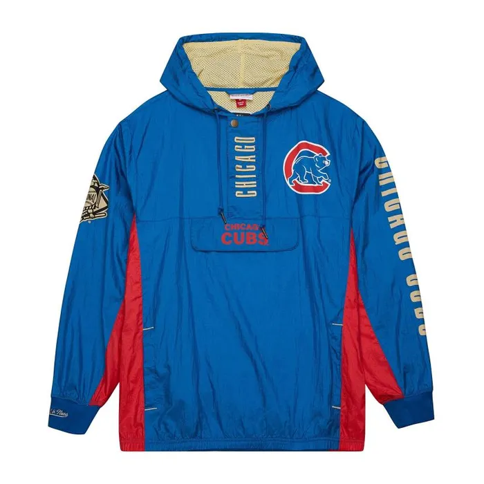 Jackets and Outerwear Men Mitchell and Ness Team OG 20 Anorak Windbreaker Current Logo Chicago Cubs