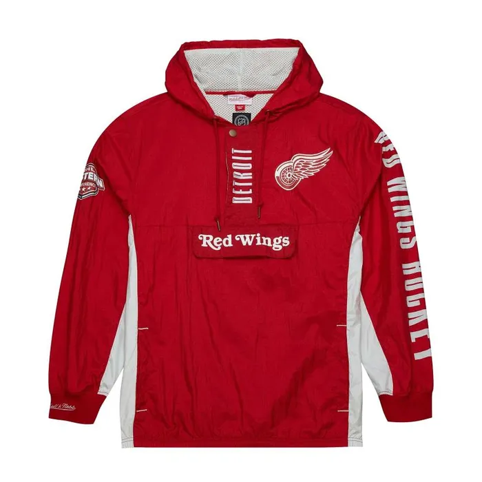 Jackets and Outerwear Men Mitchell and Ness Team OG 20 Anorak Windbreaker Current Logo Detroit Red Wings Jackets and Outerwear Men Mitchell and Ness Team OG 20 Anorak Windbreaker Current Logo Detroit Red Wings
