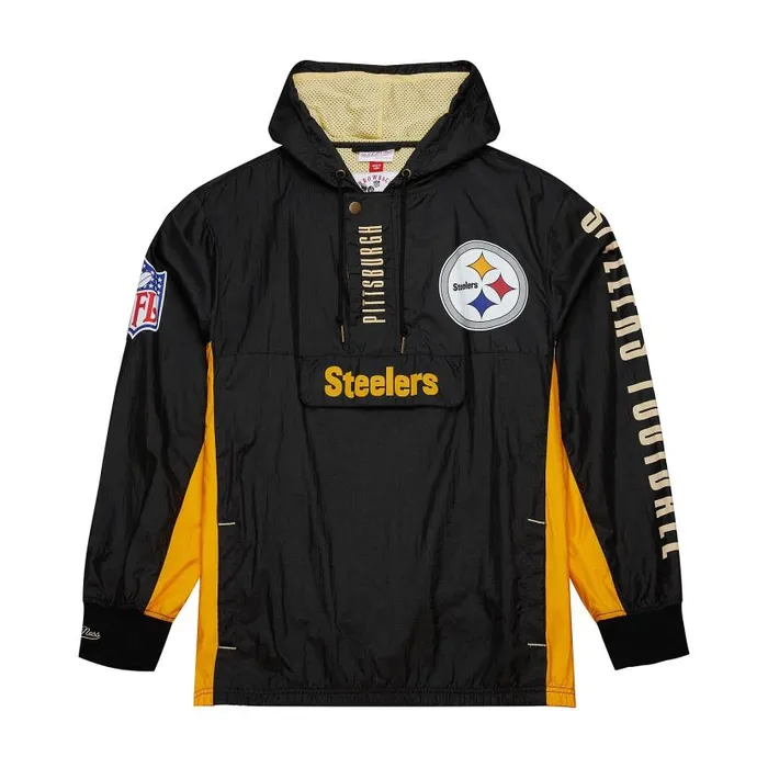 Jackets and Outerwear Men Mitchell and Ness Team OG 20 Anorak Windbreaker Vintage Logo Pittsburgh Steelers
