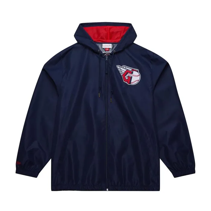 Jackets and Outerwear Men Mitchell and Ness Unlined Windbreaker Current Logo Cleveland Guardians Jackets and Outerwear Men Mitchell and Ness Unlined Windbreaker Current Logo Cleveland Guardians
