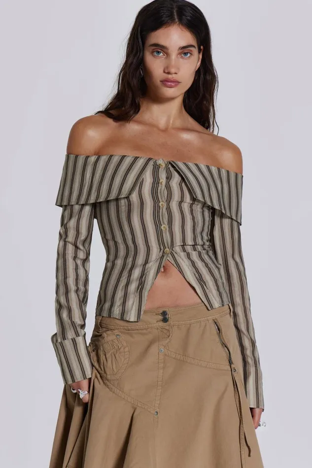 Jaded London Bandeau Tops Emra Off The Shoulder Shirt 8211 Women