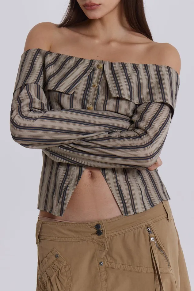 Jaded London Bandeau Tops Emra Off The Shoulder Shirt 8211 Women
