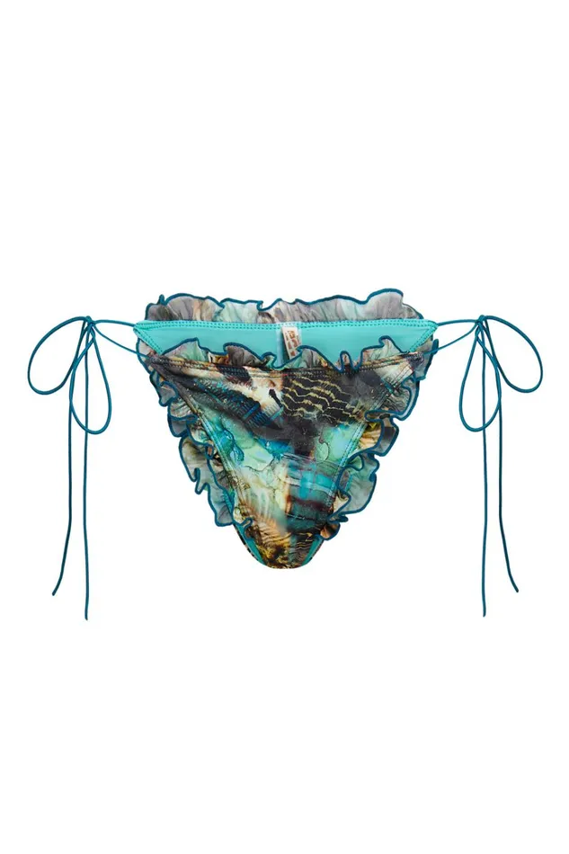 Jaded London Bikini Bottoms Pigment Smudge Print Ruffle Bikini Bottoms 8211 Women