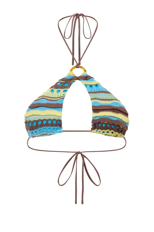 Jaded London Bikini Tops Knitted Halter Bikini Top With Oring 8211 Women