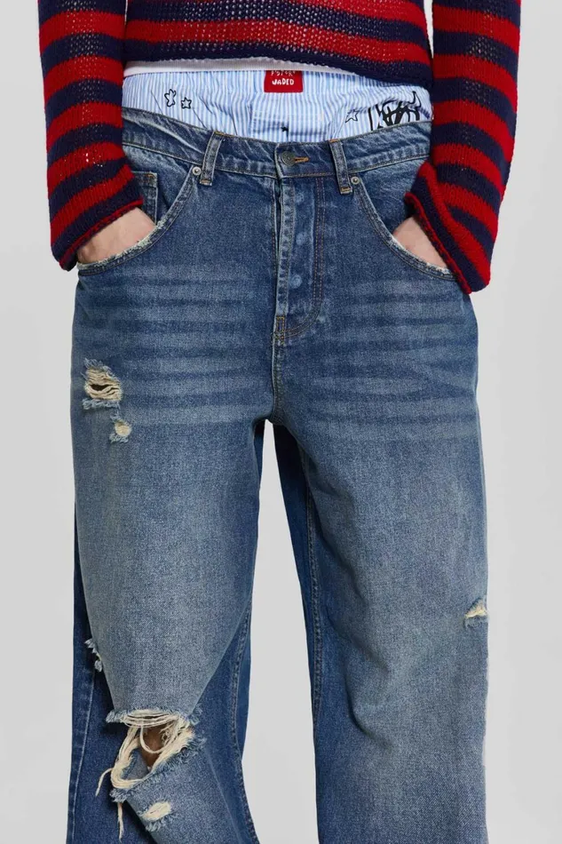Jaded London Bootcut Jeans Washed Blue Busted Flare Colossus Jeans 8211 Men