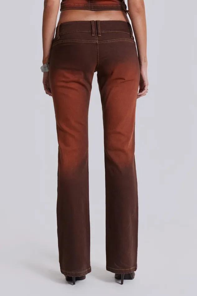 Jaded London CoOrds Brown Orange Wash Slim Bootcut Jeans 8211 Women