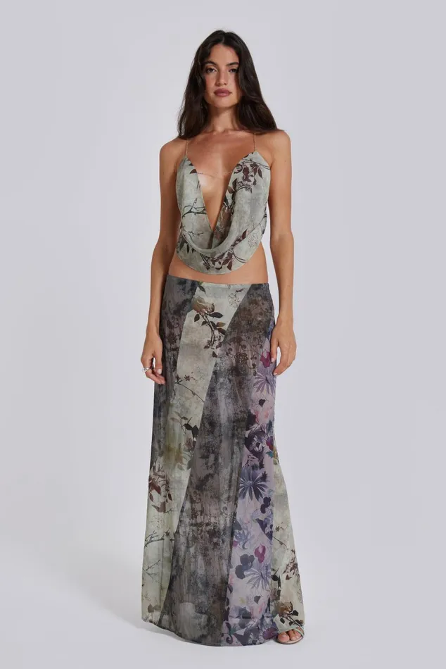 Jaded London CoOrds Floral Panelled Maxi Skirt 8211 Women