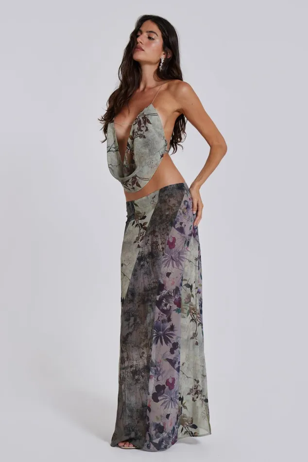 Jaded London CoOrds Floral Panelled Maxi Skirt 8211 Women