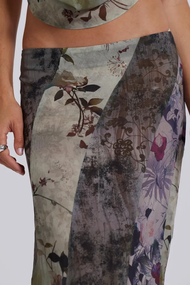 Jaded London CoOrds Floral Panelled Maxi Skirt 8211 Women