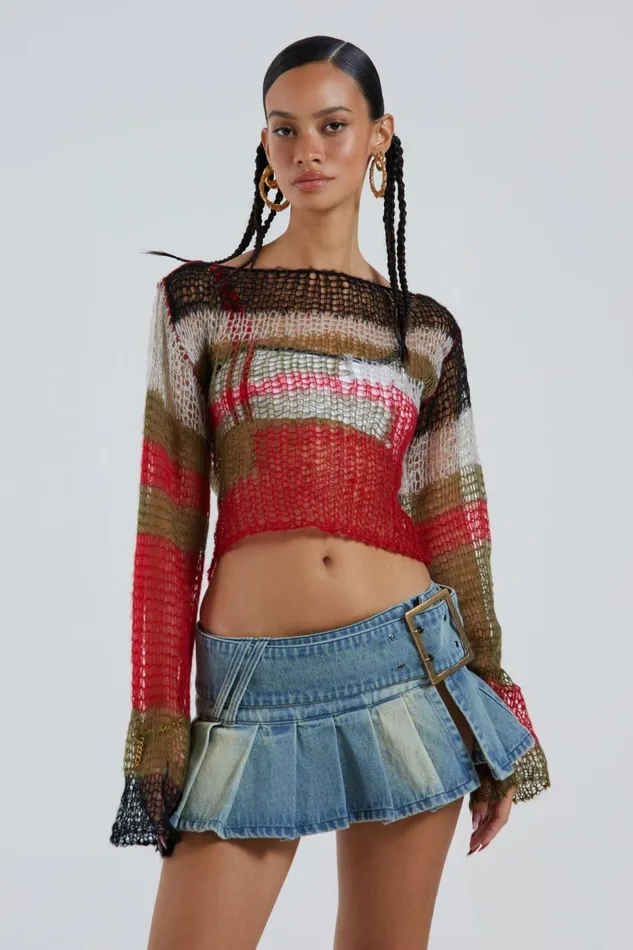 Jaded London Denim Skirts Blue Pleated Denim Mini Skirt With Belt Detail 8211 Women