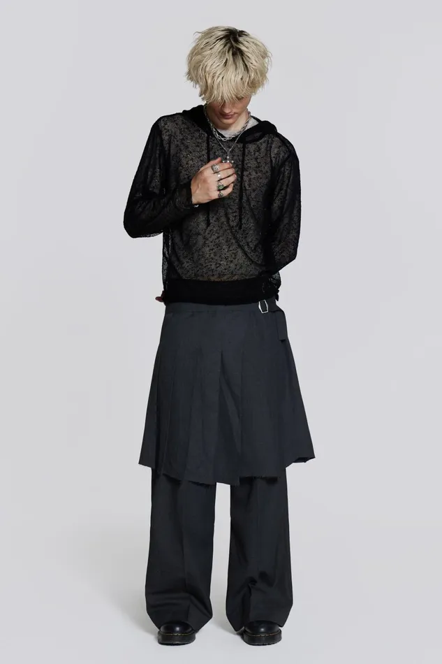 Jaded London Hoodies and Sweatshirts Black Fine Knit Hoodie 8211 Men