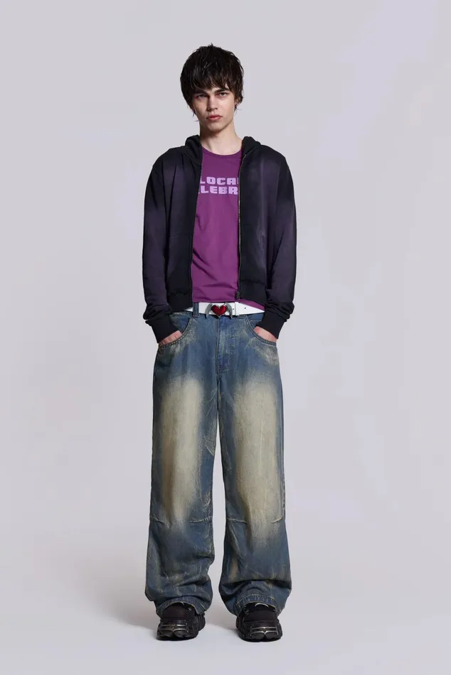 Jaded London Jeans Wing Print Low Rise Colossus Jeans 8211 Women