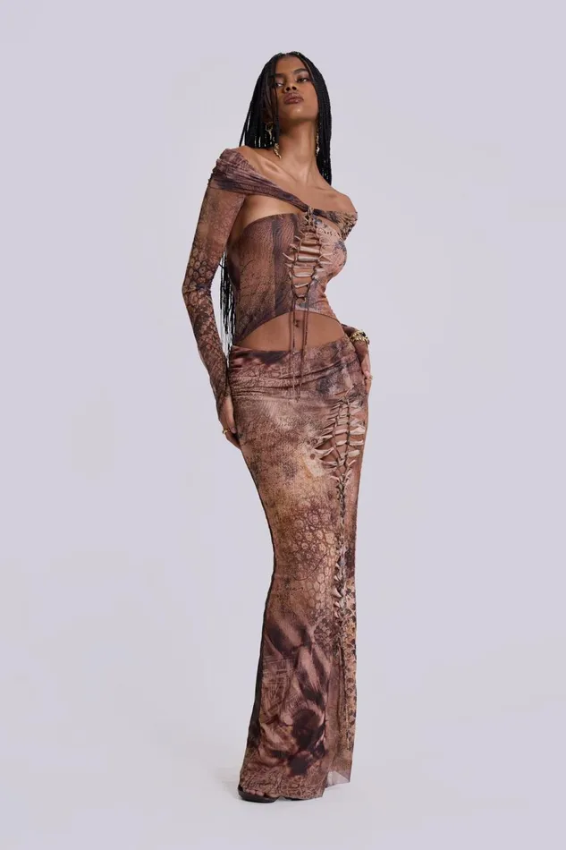 Jaded London Maxi Dresses Dahna Macrame Mesh Maxi Dress 8211 Women