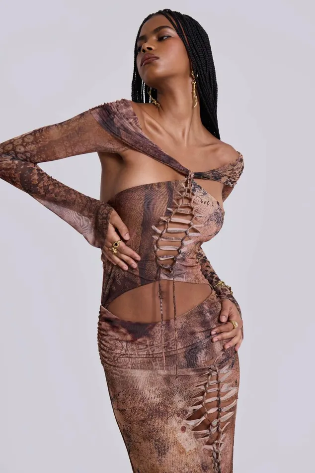 Jaded London Maxi Dresses Dahna Macrame Mesh Maxi Dress 8211 Women