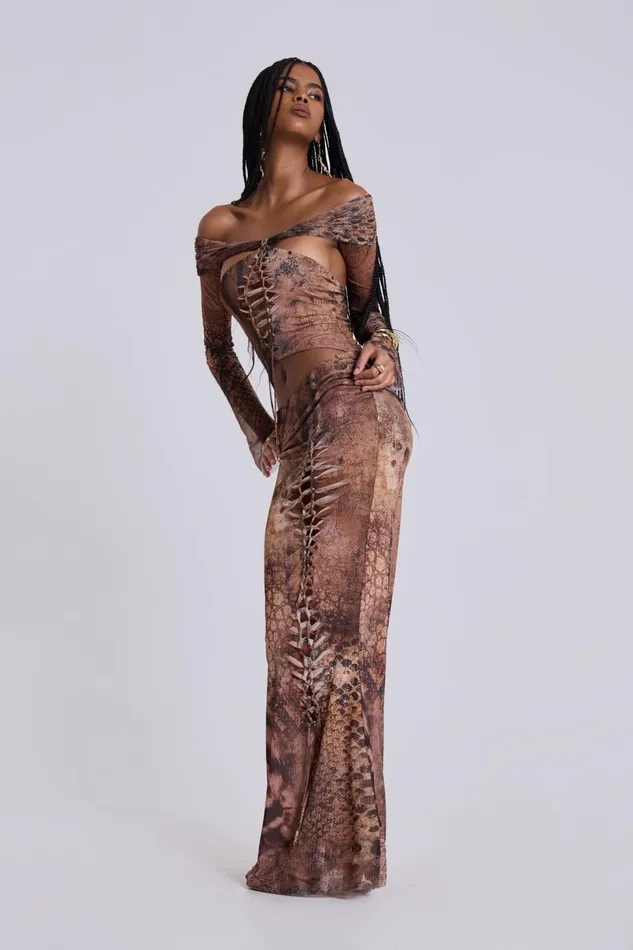 Jaded London Maxi Dresses Dahna Macrame Mesh Maxi Dress 8211 Women
