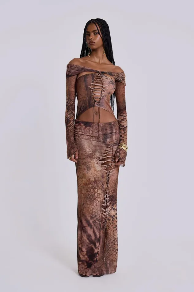 Jaded London Maxi Dresses Dahna Macrame Mesh Maxi Dress 8211 Women