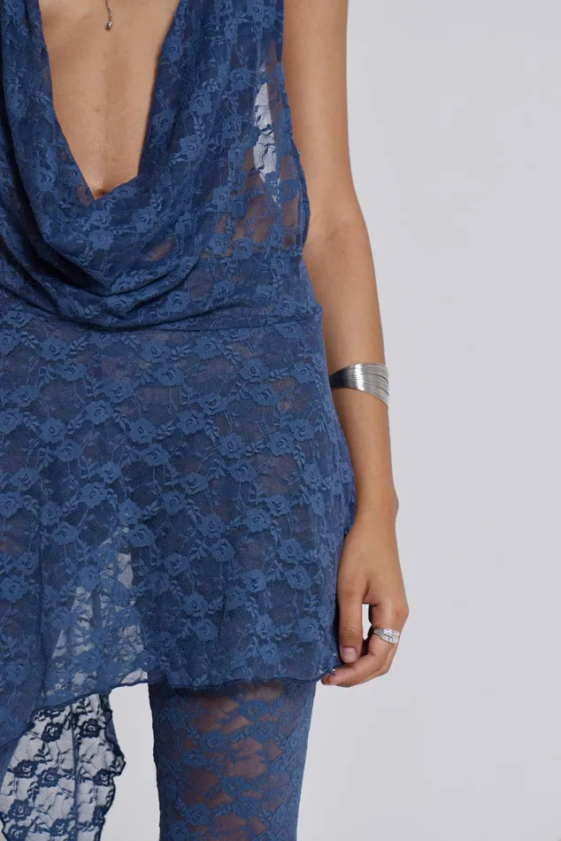 Jaded London Mini Dresses Blue Riva Lace Coord Set 8211 Women