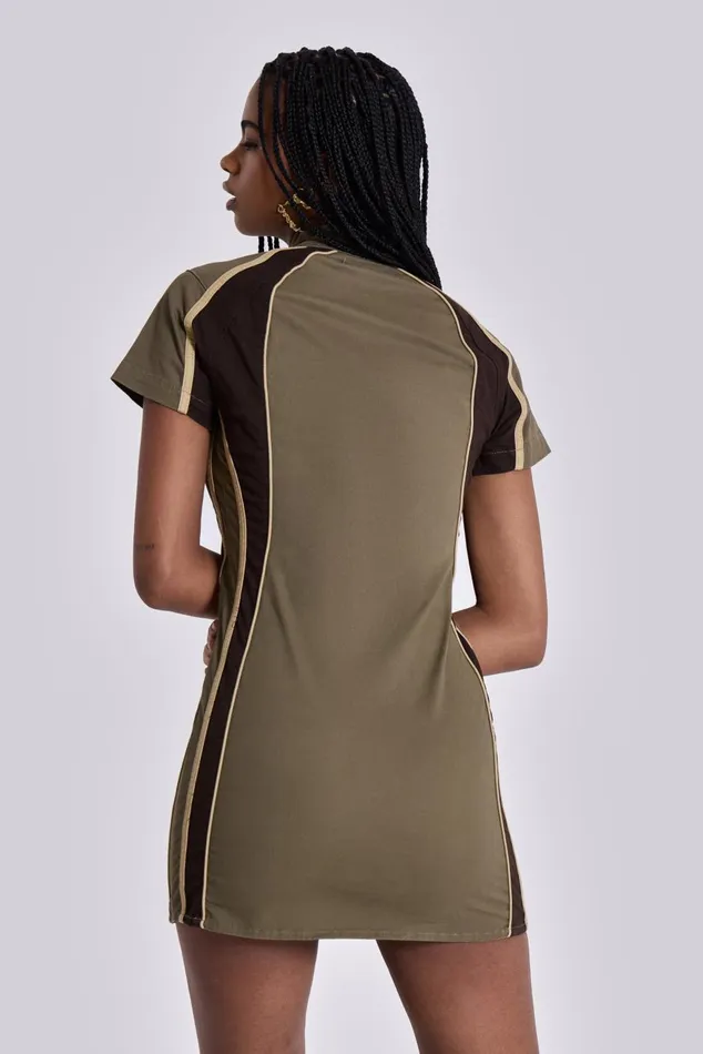 Jaded London Mini Dresses Racer Dress In Khaki 8211 Women