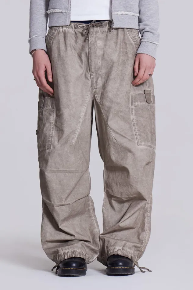 Jaded London Parachute Pants Stone Oil Wash Parachute Pants 8211 Men