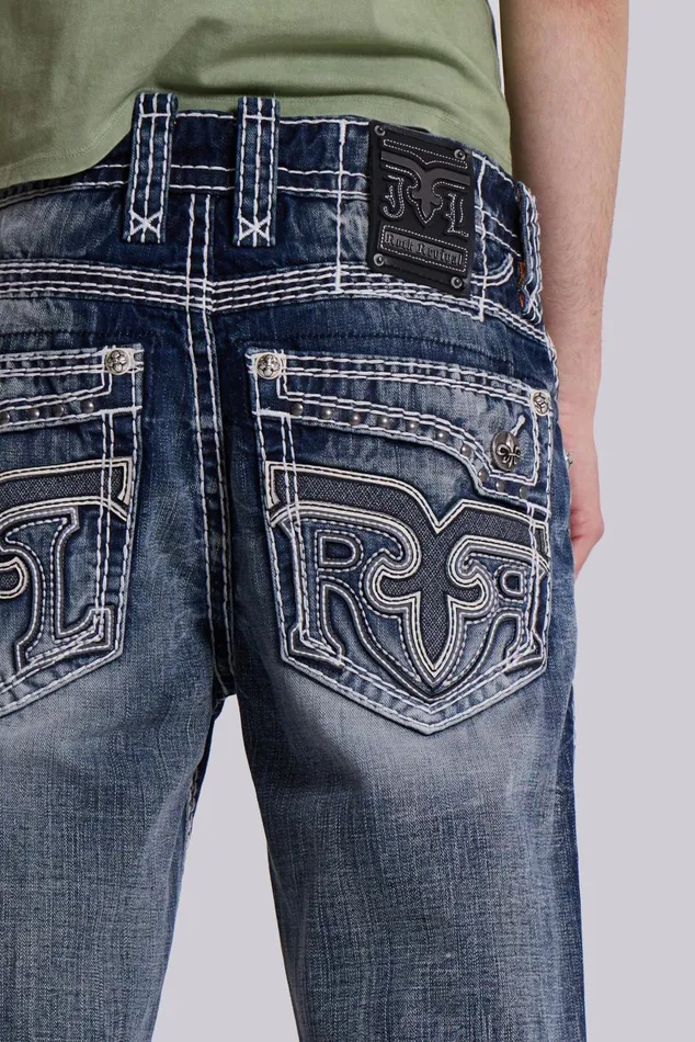 Jaded London SlimStraight Jeans Rock Revival Mid Blue Gwen Bootcut Jeans 8211 Men