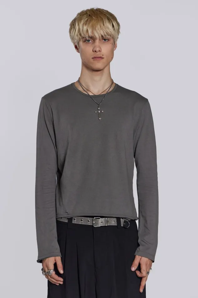 Jaded London TShirts and Vests Grey Long Sleeve TShirt 8211 Men