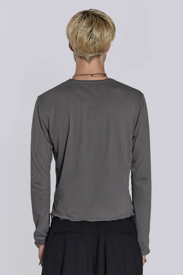 Jaded London TShirts and Vests Grey Long Sleeve TShirt 8211 Men