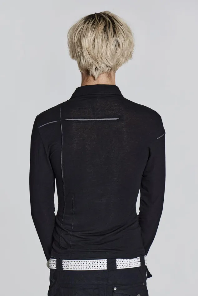 Jaded London Tailoring Black Jersey Cut and Sew Long Sleeve Shirt 8211 Men