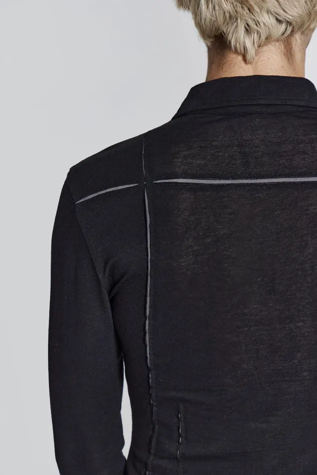 Jaded London Tailoring Black Jersey Cut and Sew Long Sleeve Shirt 8211 Men