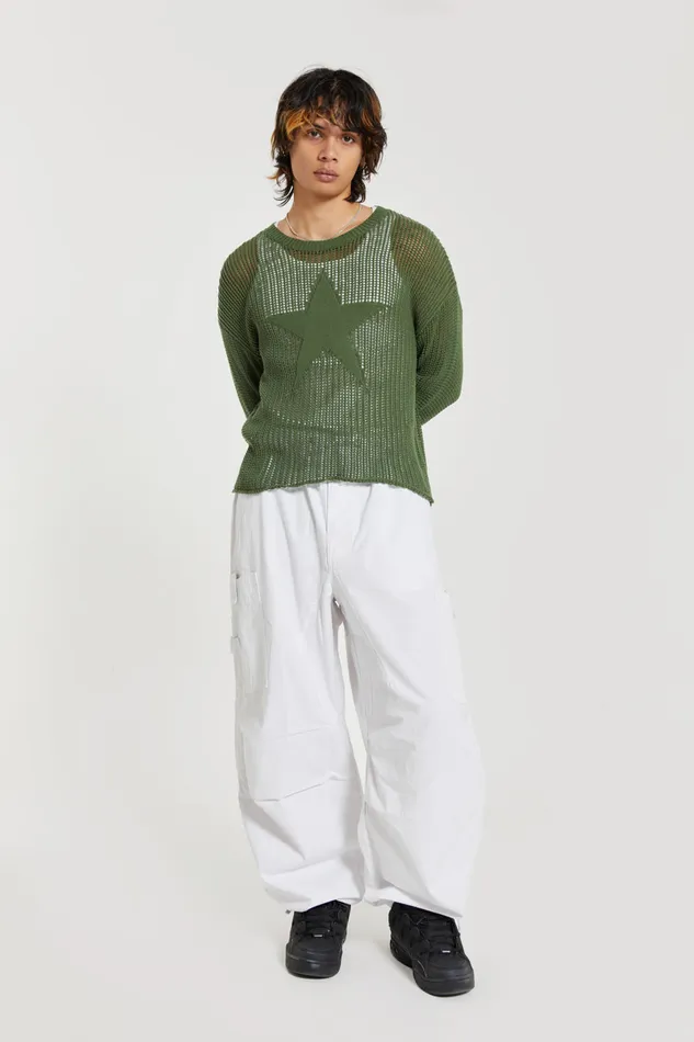 Jaded London Trousers and Pants White Parachute Cargo Pants 8211 Men