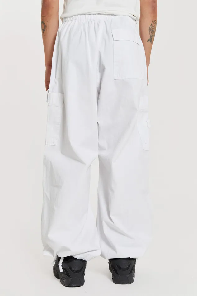Jaded London Trousers and Pants White Parachute Cargo Pants 8211 Men
