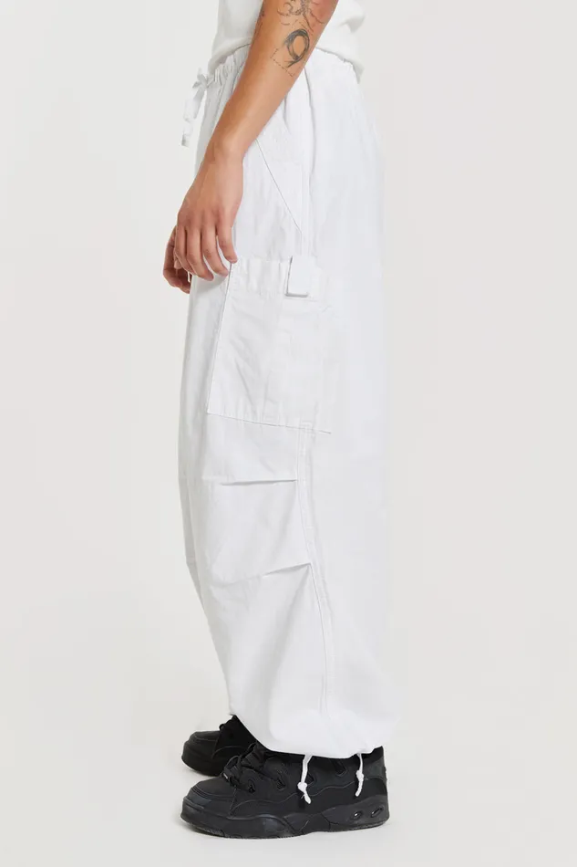 Jaded London Trousers and Pants White Parachute Cargo Pants 8211 Men